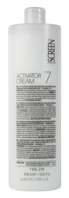М’який крем-оксидант 2,1% SCREEN Activator Cream 7 Vol, 1000 ml - 1